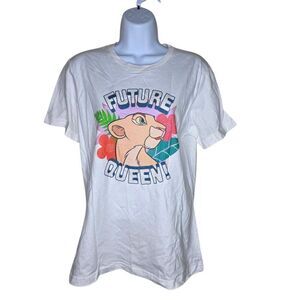 Disney Lion King Nala Future Queen Tshirt Women Size L White